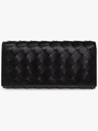 Intrecciato Large Flap Long Wallet Black - BOTTEGA VENETA - BALAAN 2