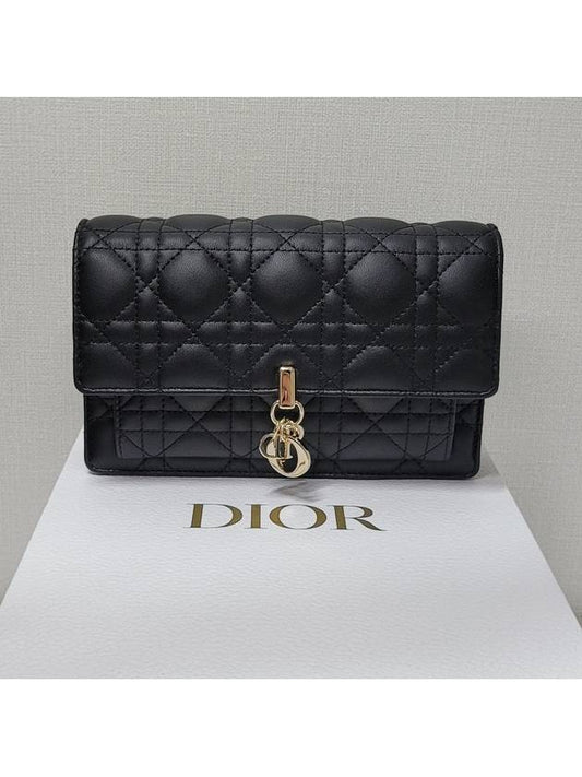 Lady Chain Pouch Cross Bag Black - DIOR - BALAAN.