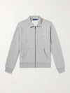 Embroidered logo jersey zip up jacket gray - POLO RALPH LAUREN - BALAAN 1