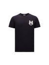 Monogram Logo Short Sleeve T-Shirt Navy - MONCLER - BALAAN 1