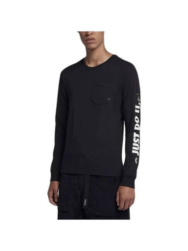 SB Pocket Just Do It Long Sleeve T-Shirt Black - NIKE - BALAAN 1