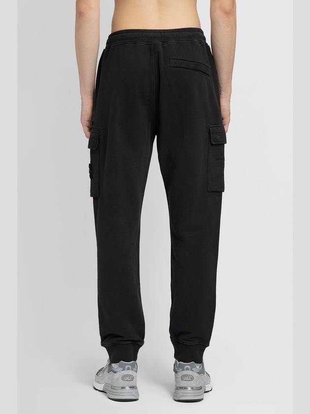 Cotton Wappen Patch Track Pants Black - STONE ISLAND - BALAAN 5