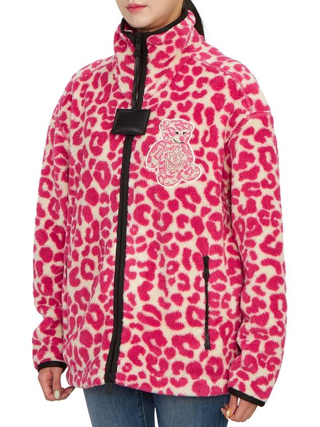 Teddy Zip-up Jacket White Pink - MONCLER - BALAAN.