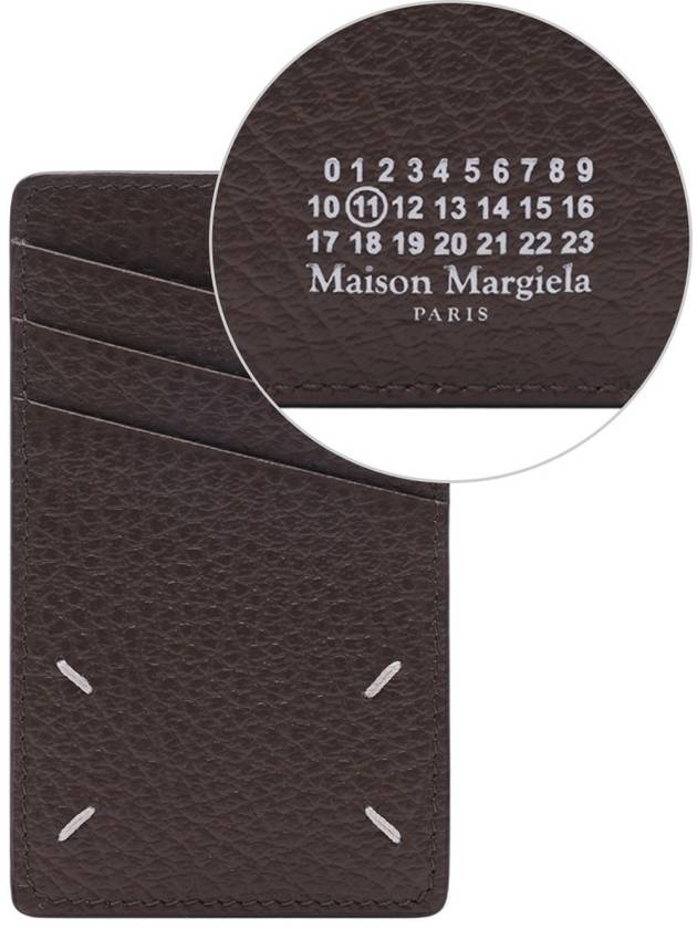 4 Stitch Leather Card Wallet Dark Brown - MAISON MARGIELA - BALAAN 3