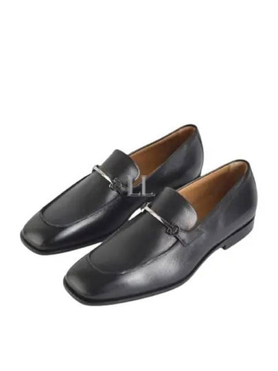 Moccasin Gancini Ornament Leather Loafers Black - SALVATORE FERRAGAMO - BALAAN 2