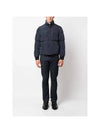 Nylon Funnel High Neck Padding Navy - TOM FORD - BALAAN 3