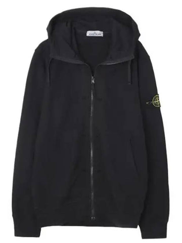 Brushed cotton fleece hooded zip up regular fit men - STONE ISLAND - BALAAN 1