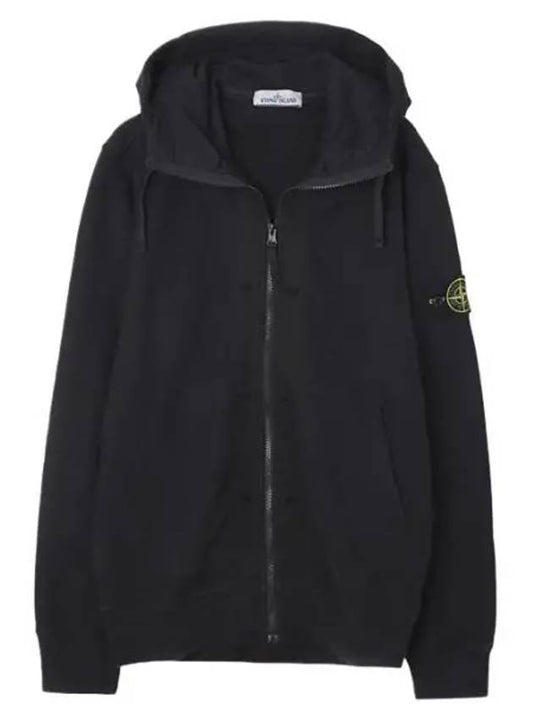 Brushed cotton fleece hooded zip up regular fit men - STONE ISLAND - BALAAN 1