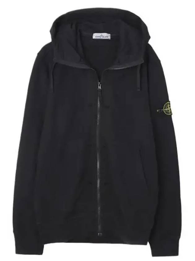 Brushed cotton fleece hooded zip up regular fit - STONE ISLAND - BALAAN 1