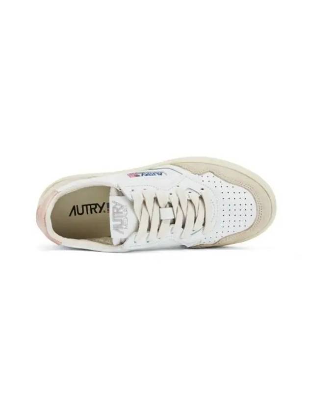 Medalist Leather Suede Low Top Sneakers White Pink - AUTRY - BALAAN 4