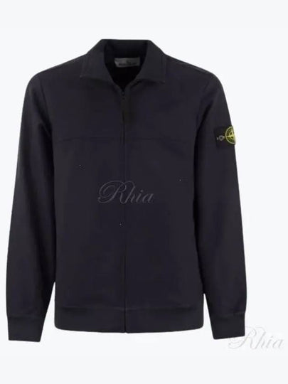 Logo Badge Zipper Comfort Fit Fleece Track Jacket Navy - STONE ISLAND - BALAAN 2