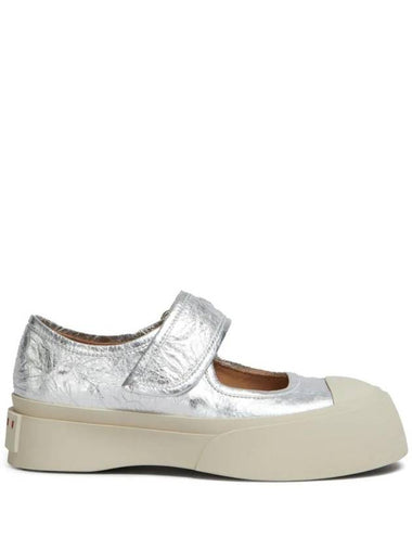 Pablo Leather Mary Jane Loafers Silver - MARNI - BALAAN 1