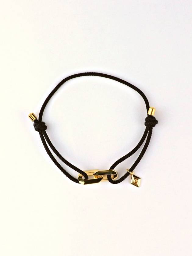 Gold Commitment Black Cord Bracelet - GAMAN - BALAAN 1