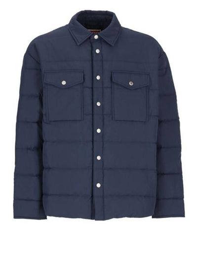 Quilted Padded Shirt Jacket Midnight Blue - KENZO - BALAAN 2