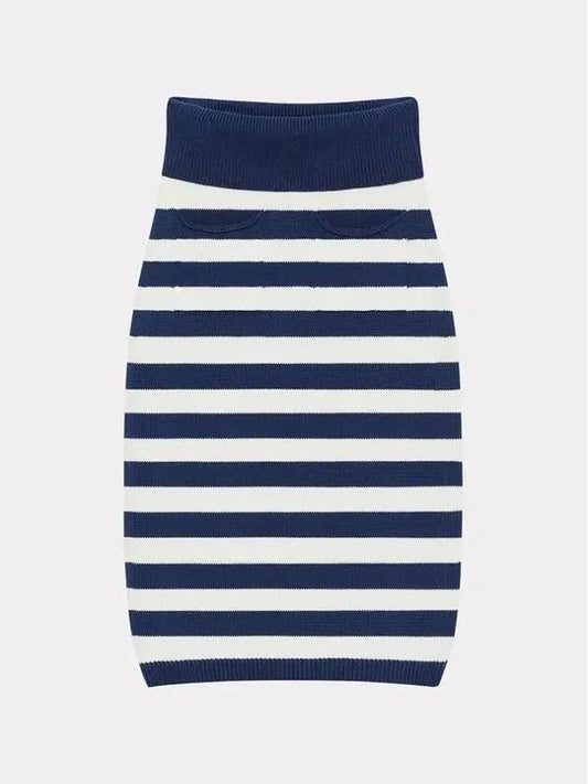 Women's Striped Midi Pencil Skirt Midnight Blue - KENZO - BALAAN 2