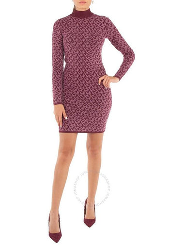 Michael Kors Jacquard Funnel Neck Logo Dress, Size X-Small - MICHAEL KORS - BALAAN 1