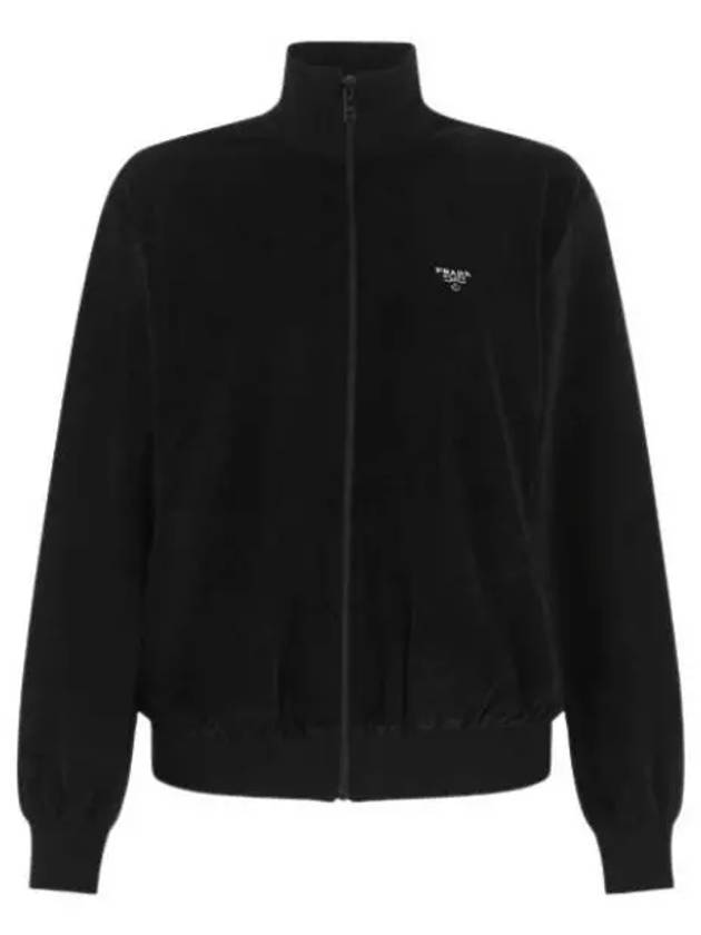 Triangle Logo High Neck Zip Up Jacket Black - PRADA - BALAAN 2