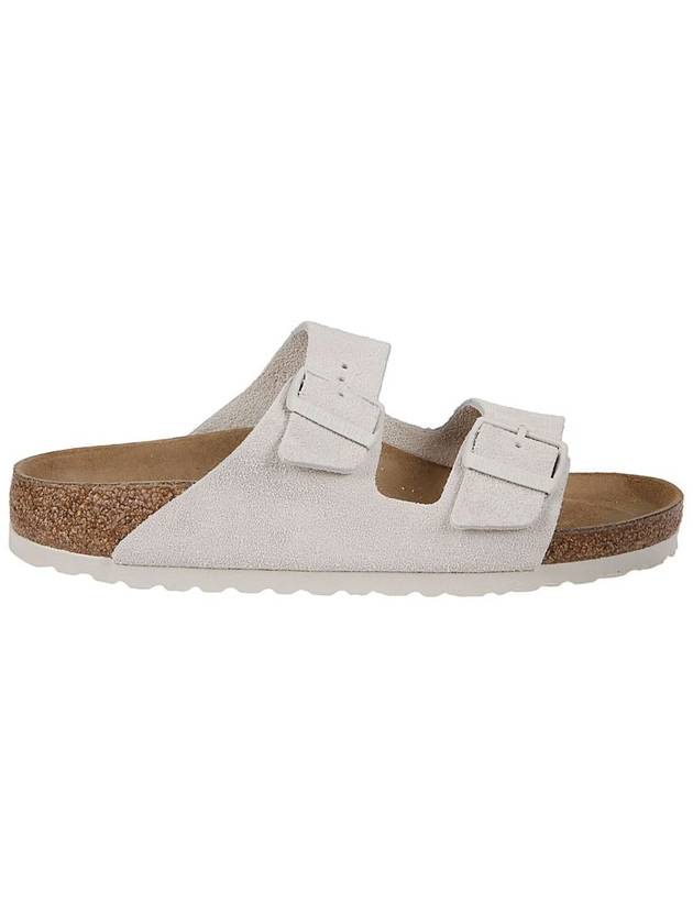 Arizona Suede Leather Slippers Antique White - BIRKENSTOCK - BALAAN 2