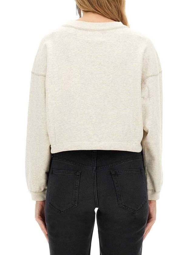 Margo Logo Crop Sweatshirt Ecru - ISABEL MARANT ETOILE - BALAAN 4