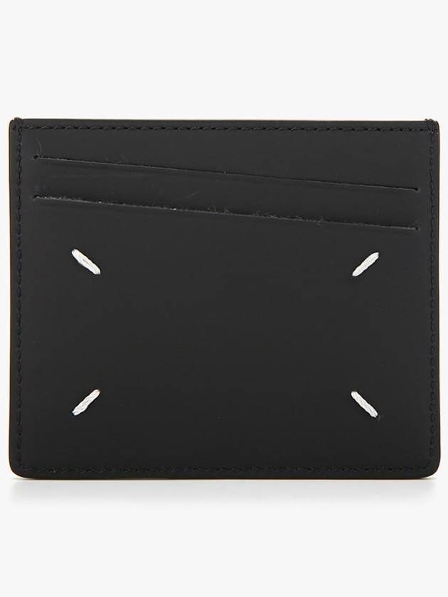 Stitched Two-tone Leather Card Wallet Brown Black - MAISON MARGIELA - BALAAN 4