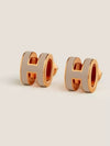 Mini Pop-Ache H Earrings Rose Gold Marron Glacec - HERMES - BALAAN 2