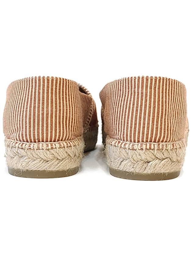 Women s Les Espadrilles Flat Shoes Jacquard Canvas Rust Beige 3583223 57C 18RS - CELINE - BALAAN 4