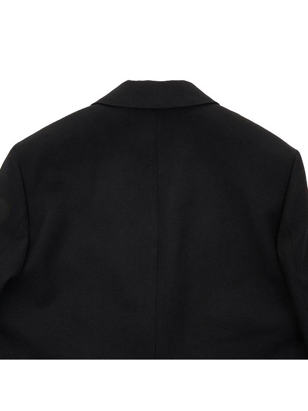 notched lapel virgin wool single coat black - AMI - BALAAN.