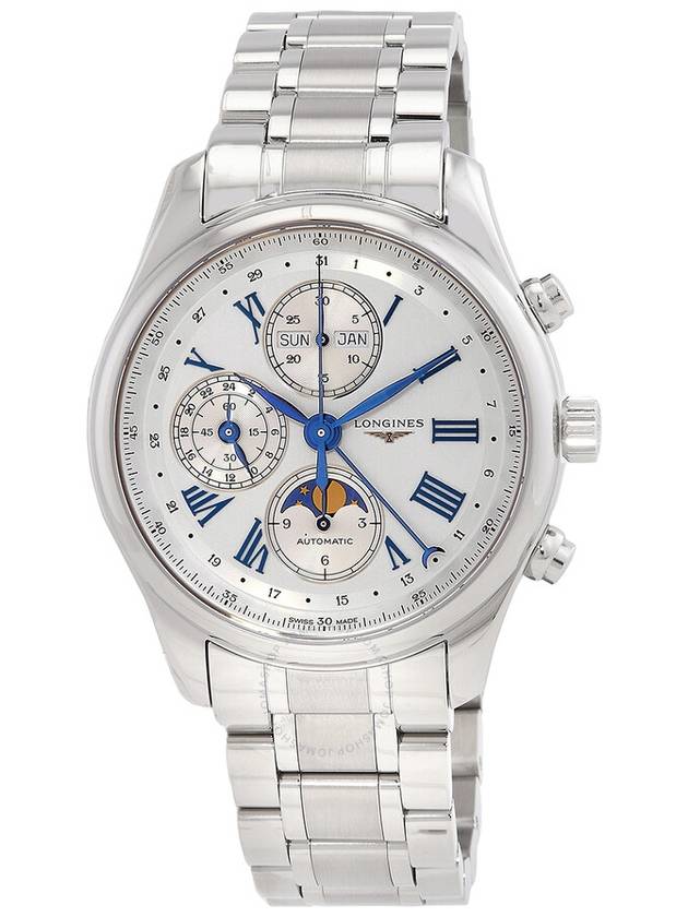 Longines The Longines Master Collection Chronograph GMT Automatic Moon Phase Silver Dial Men's Watch L2.773.4.71.6 - LONGINES - BALAAN 1