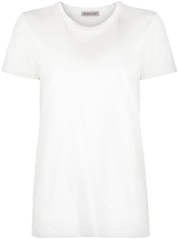 Logo Patch White Women s Short Sleeve T Shirt 8C73200 V8058 - MONCLER - BALAAN 1