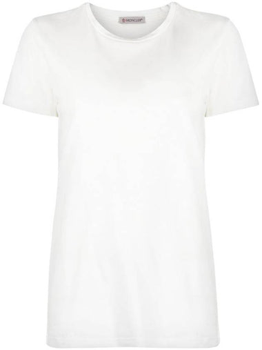 Logo Patch White Women s Short Sleeve T Shirt 8C73200 V8058 - MONCLER - BALAAN 1