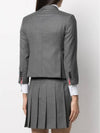 Women's Twill Slim Fit Single Breasted Wool Jacket Mid Grey - THOM BROWNE - BALAAN 5