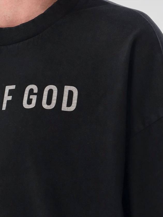 Logo Print Short Sleeve T-Shirt Black - FEAR OF GOD - BALAAN 4