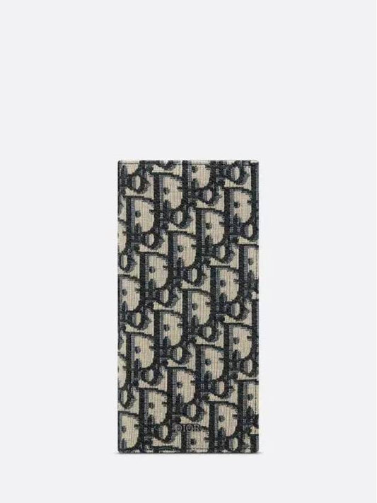 Oblique Jacquard Vertical Long Wallet Beige Black - DIOR - BALAAN 2