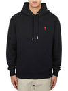 Red Heart Logo Classic Cotton Hoodie Black - AMI - BALAAN 4