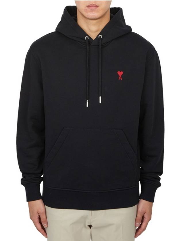 Red Heart Logo Classic Cotton Hoodie Black - AMI - BALAAN 4