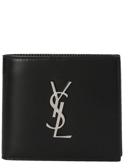 Cassandre East West Monogram Smooth Leather Wallet Black - SAINT LAURENT - BALAAN 2