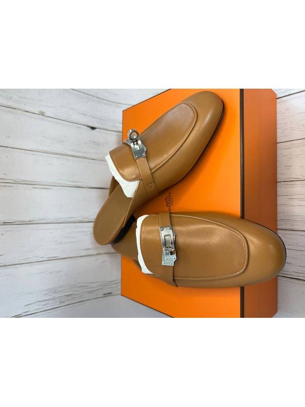 Oz Gold Hardware Goatskin Mules Naturel - HERMES - BALAAN 4