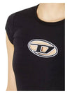 T Angie Peekaboo Logo Short Sleeve T-Shirt Black - DIESEL - BALAAN 4