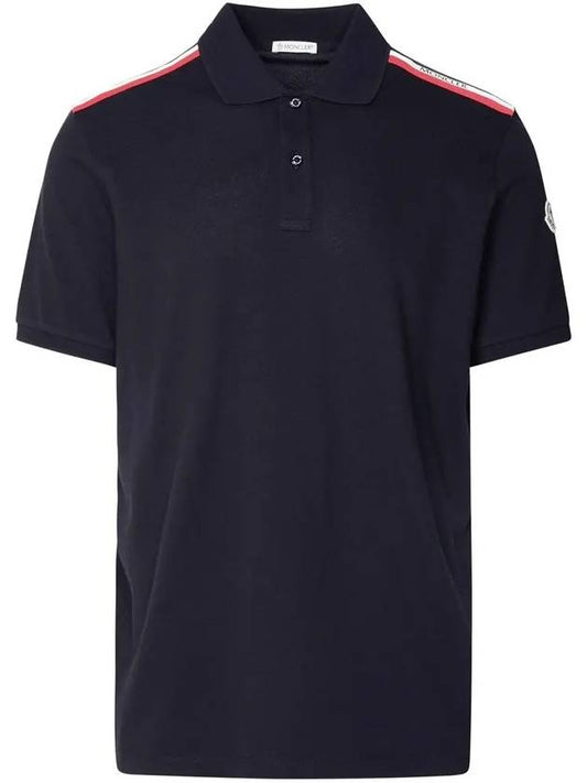 24SS Logo Polo TShirt Navy 8A000 20 89A16 77X - MONCLER - BALAAN 1