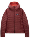 Women's Down Sweater Hooded Jacket Red - PATAGONIA - BALAAN 4