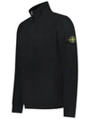 Logo Half Zipper Sweatshirt Black - STONE ISLAND - BALAAN 5