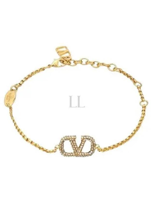 107734 4W0J0F84 YCW MH5 4W2J0F84 Metal V Logo Signature Bracelet - VALENTINO - BALAAN 1