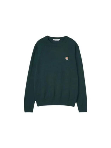 Maison Kitsune Fox Head Patch Classic Knit Deep Green - MAISON KITSUNE - BALAAN 1