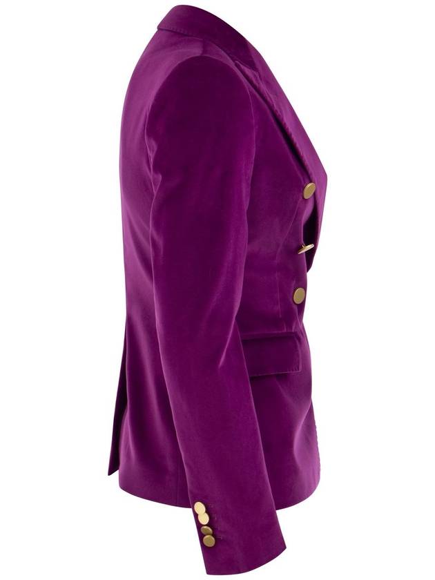 ALICYA - Double-breasted velvet blazer - TAGLIATORE - BALAAN 3