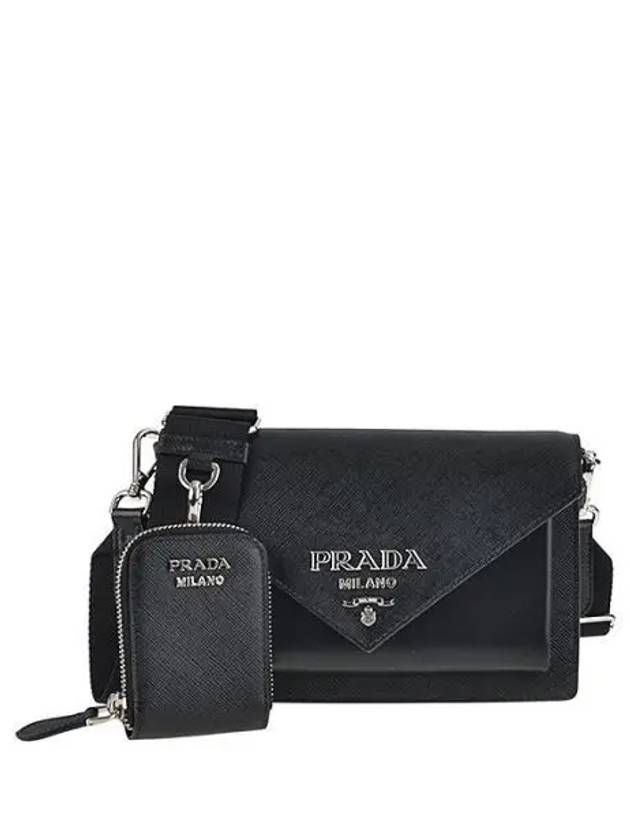 Saffiano Envelope Mini Cross Bag Black - PRADA - BALAAN 2