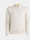 Men's V-Neck Half Zip Merino Wool Knit Top Ivory - G/FORE - BALAAN 2