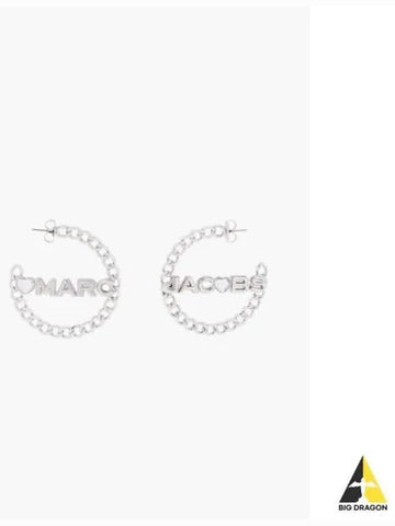 Chain Hoop Earrings CrystalSilver MBECS23007SVX - MARC JACOBS - BALAAN 1