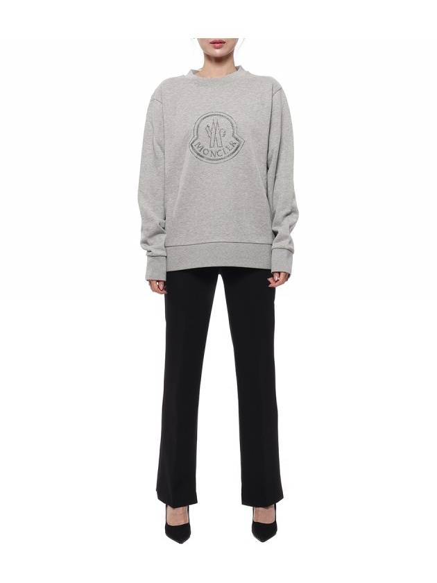 Women's Crystal Logo Sweatshirt - MONCLER - BALAAN 3