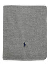 Embroidered Pony Logo Ribbed Muffler Grey - POLO RALPH LAUREN - BALAAN 1