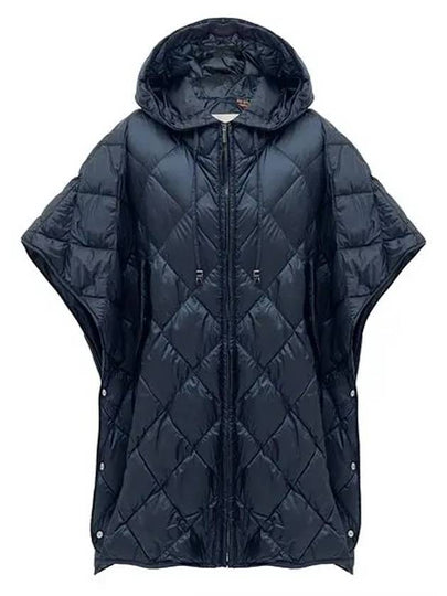 Treman Zip-Up Padded Cape Navy - MAX MARA - BALAAN 2